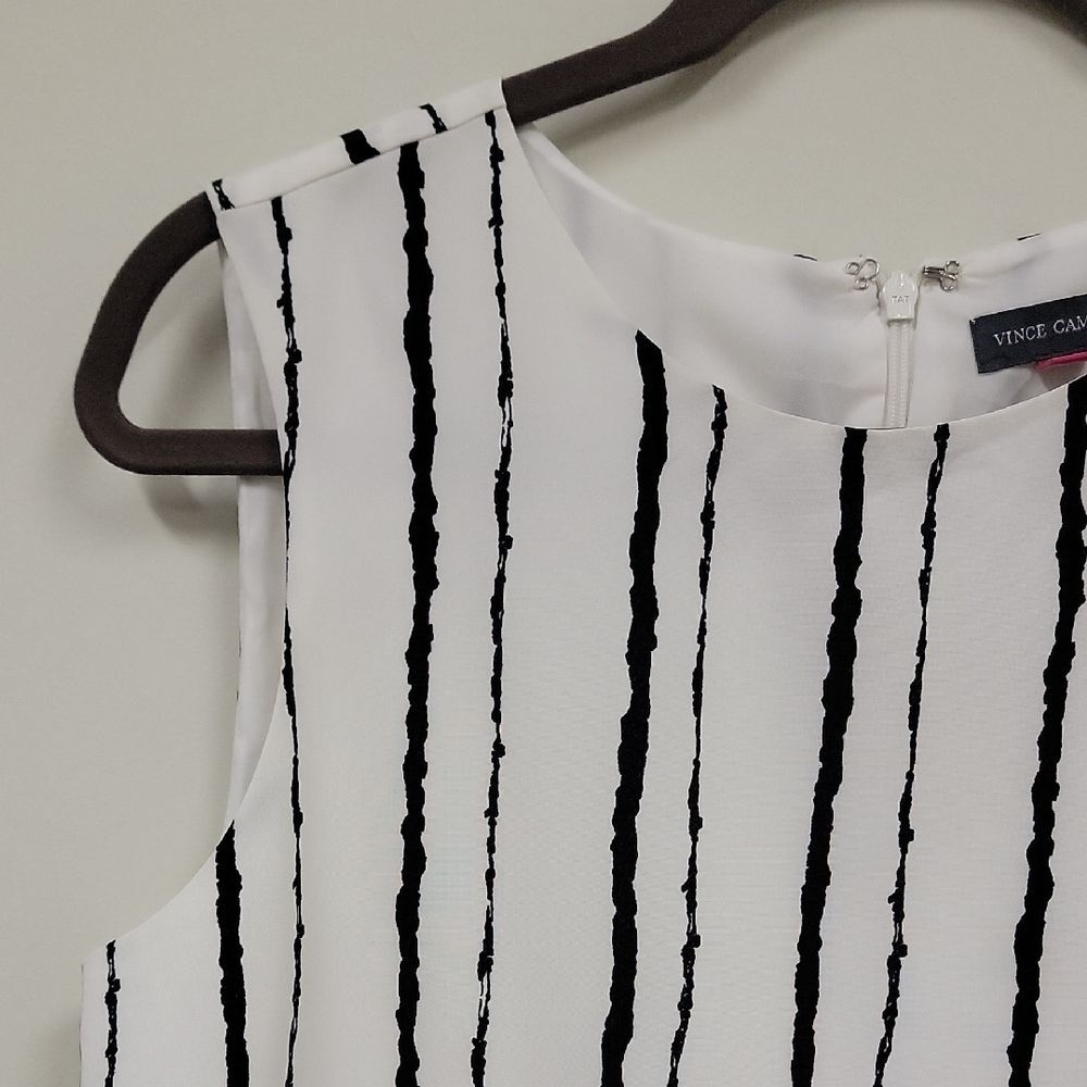Vince Camuto Striped Tank Top Black White Size S - Picture 4 of 11